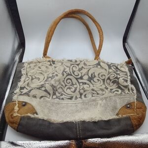 Myna Stylish Gray and Tan Women's Shoulder Bag